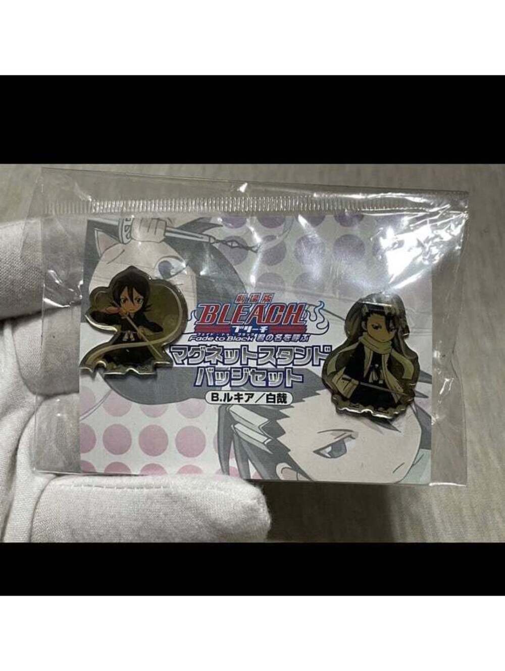BLEACH Pin Magnet Badge Set Rukia Byakuya Japan Excl